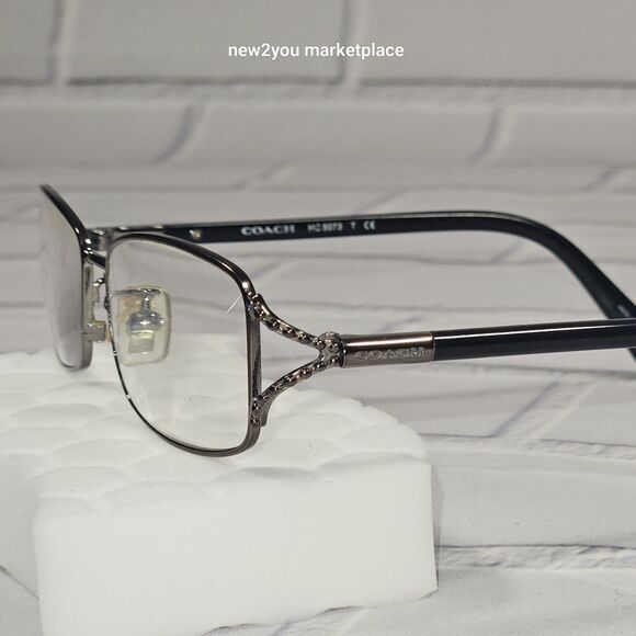 Pre owned COACH HC 5073 9017 DARK SILVER BLACK AUTHENTIC EYEGLASSES RX 52-16-135 - Picture 1 of 12